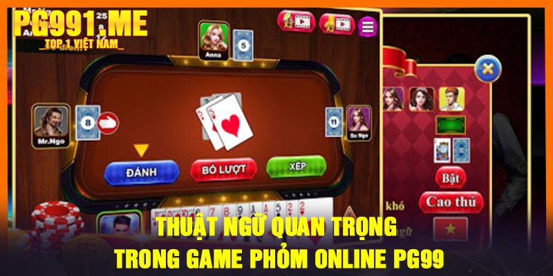 Thuật ngữ quan trọng trong game Phỏm online PG99